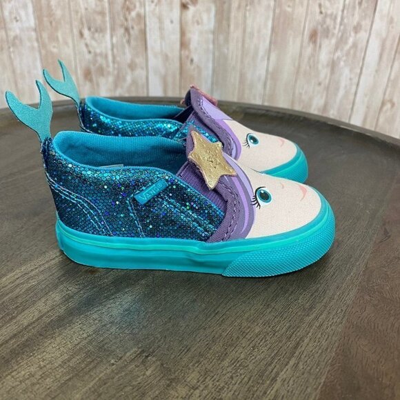 Vans Asher V Mermaid Latigo Blossom Bay Slip On Sneaker Size 4.5 - Picture 3 of 8